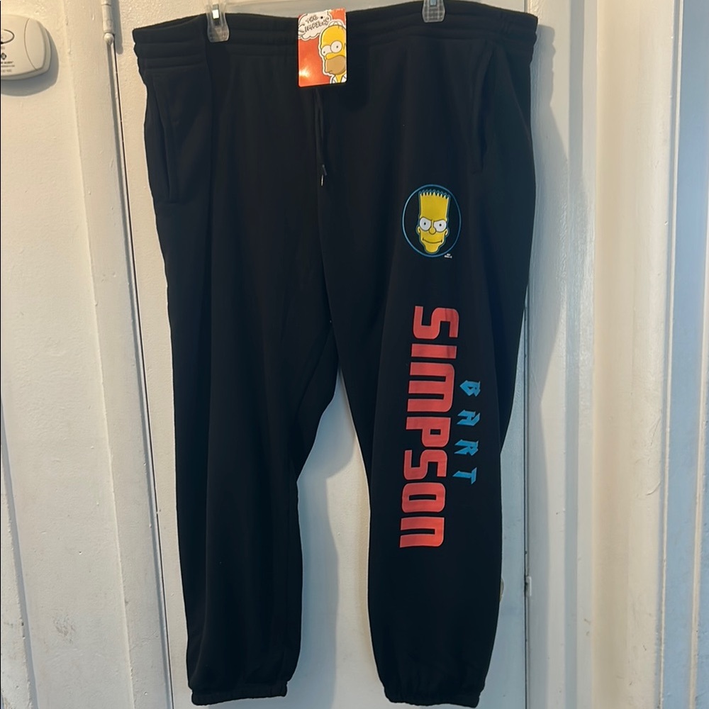 Black and Red Simpson Joggers with Elastic Waistband